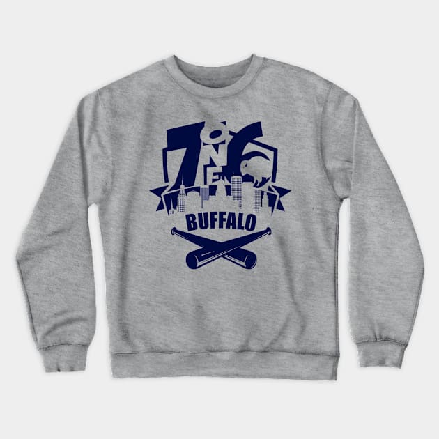 716 Buffalo Baseball 1 color Crewneck Sweatshirt by AssortedRealitee